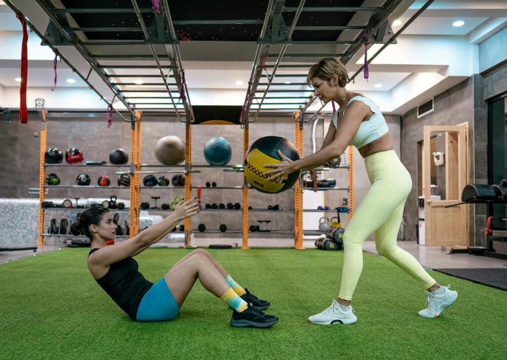 Calgarian woman training with a female personal trainer